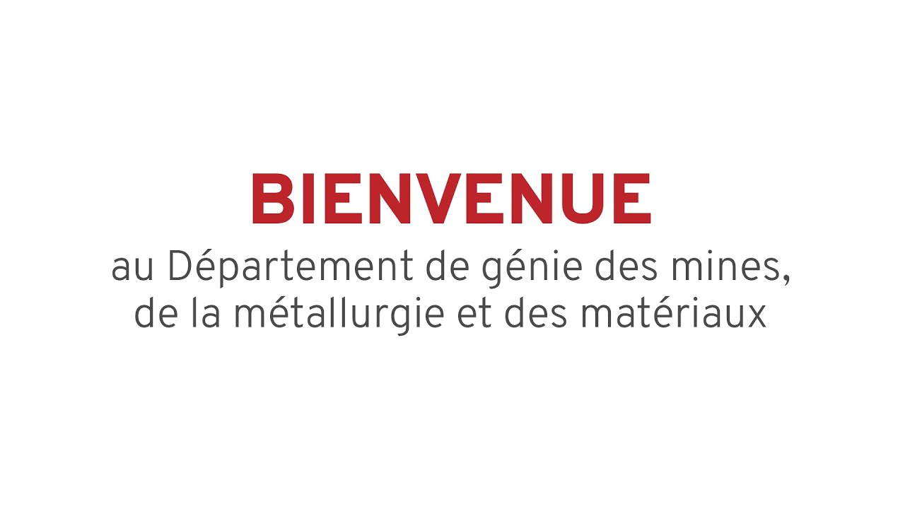Portes ouvertes H-2022 - Département de génie des mines, de la métallurgie et des matériaux.