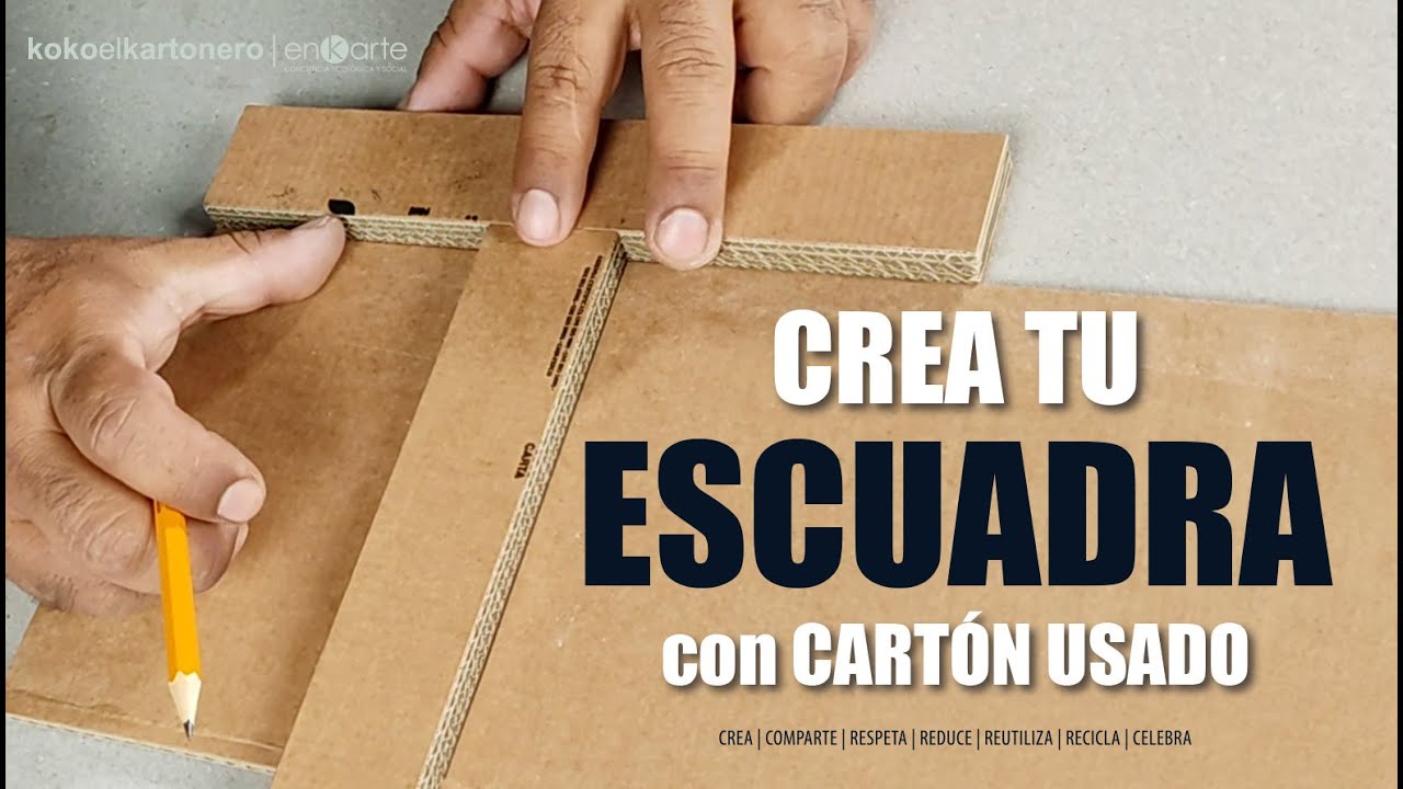 Crea tu ESCUADRA con CARTÓN USADO | Herramienta de Carpintería 📐 DIY con CARTÓN