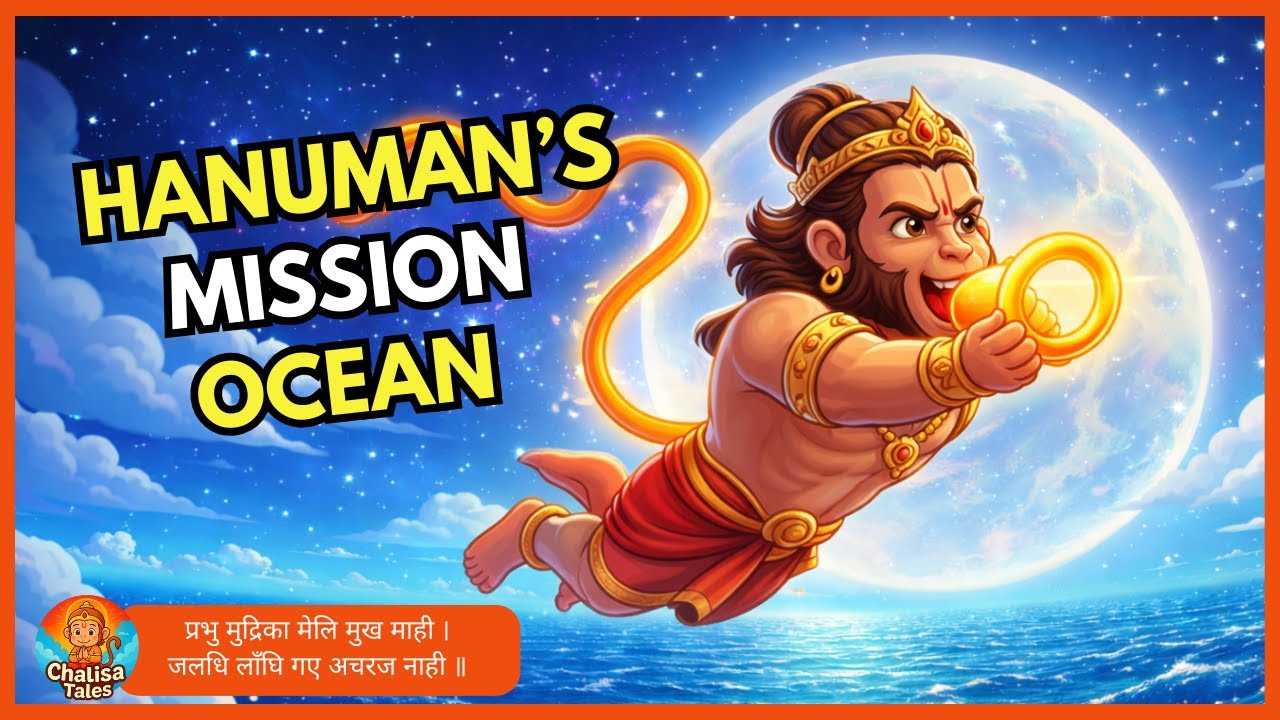 💍 THE SECRET RING! How Hanuman Crossed the Ocean | Hanuman Chalisa Verse 19(Story for Kids)