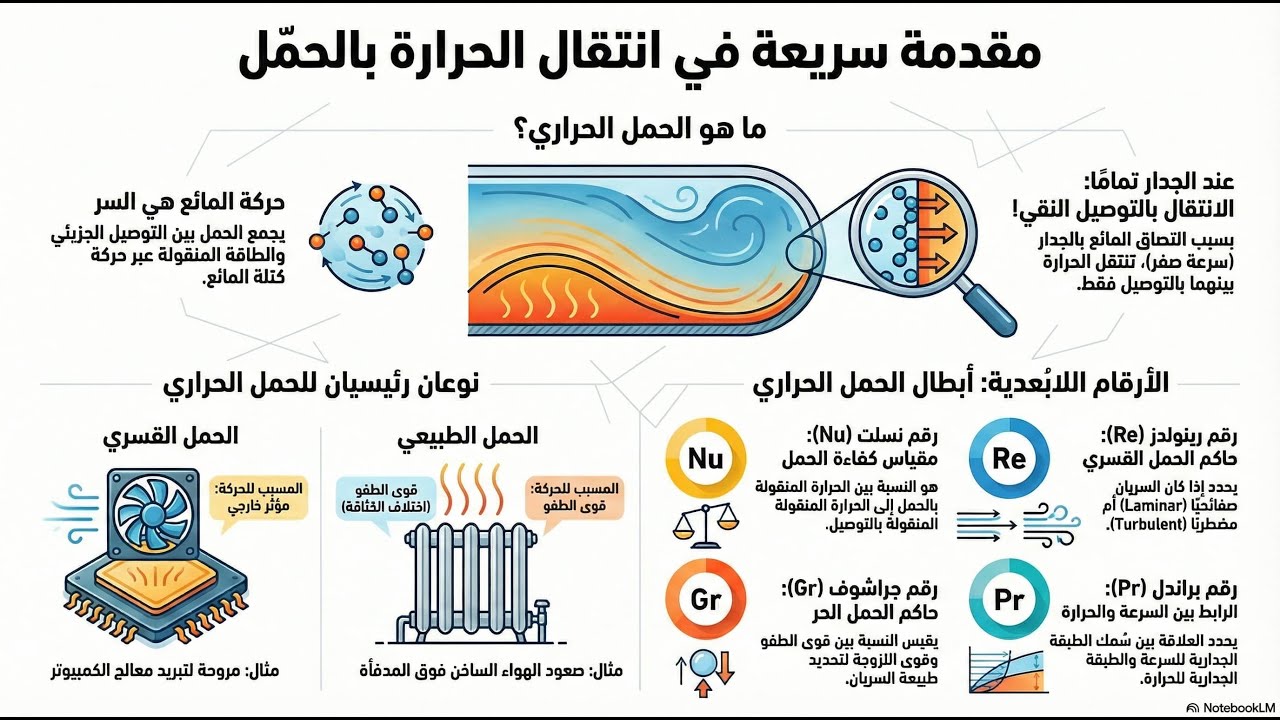 أساسيات انتقال الحرارة بالحمل وديناميكا الموائع الهندسية