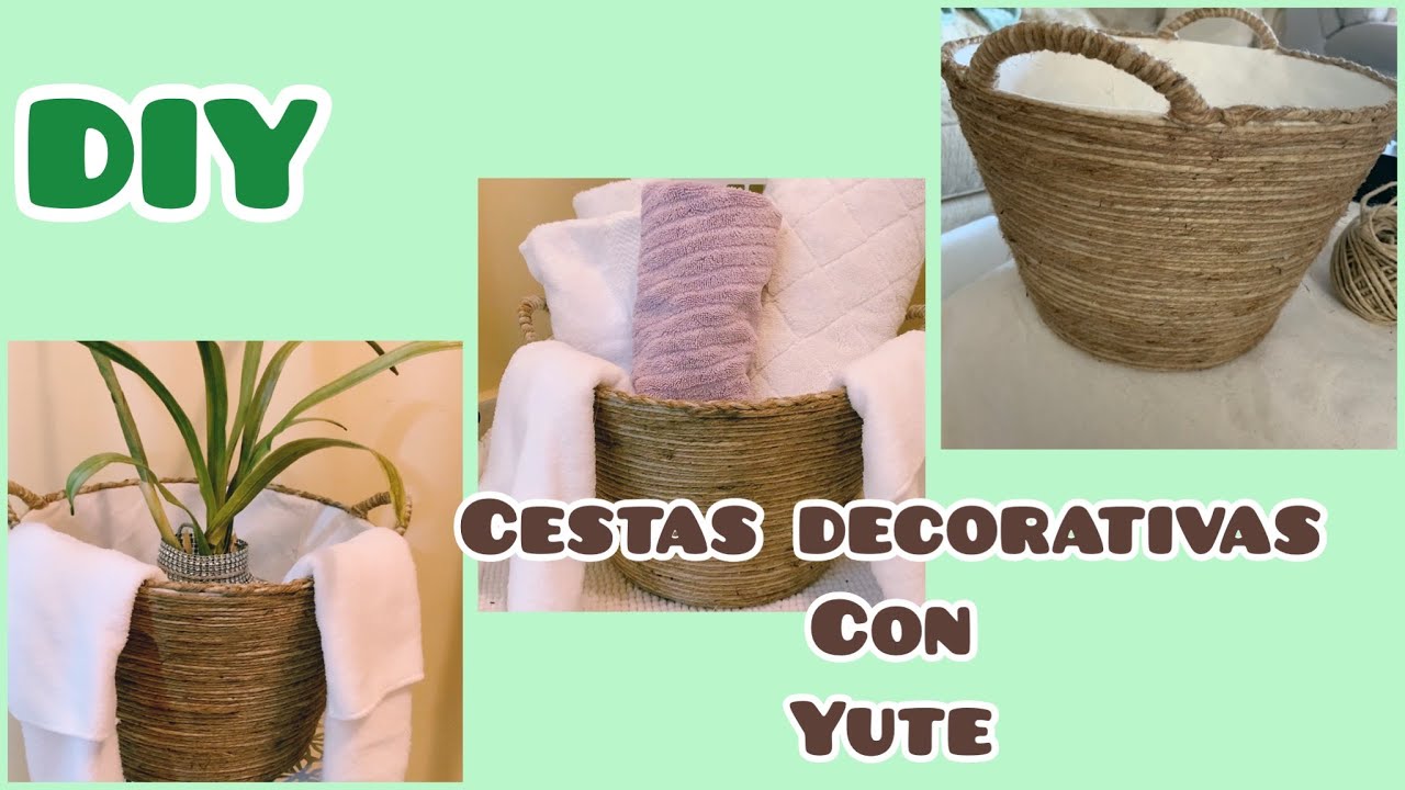 Diy Como Hacer Canastas/ Cestas Decorativas Con Yute/cuerda - Manualidad Facil y Economica