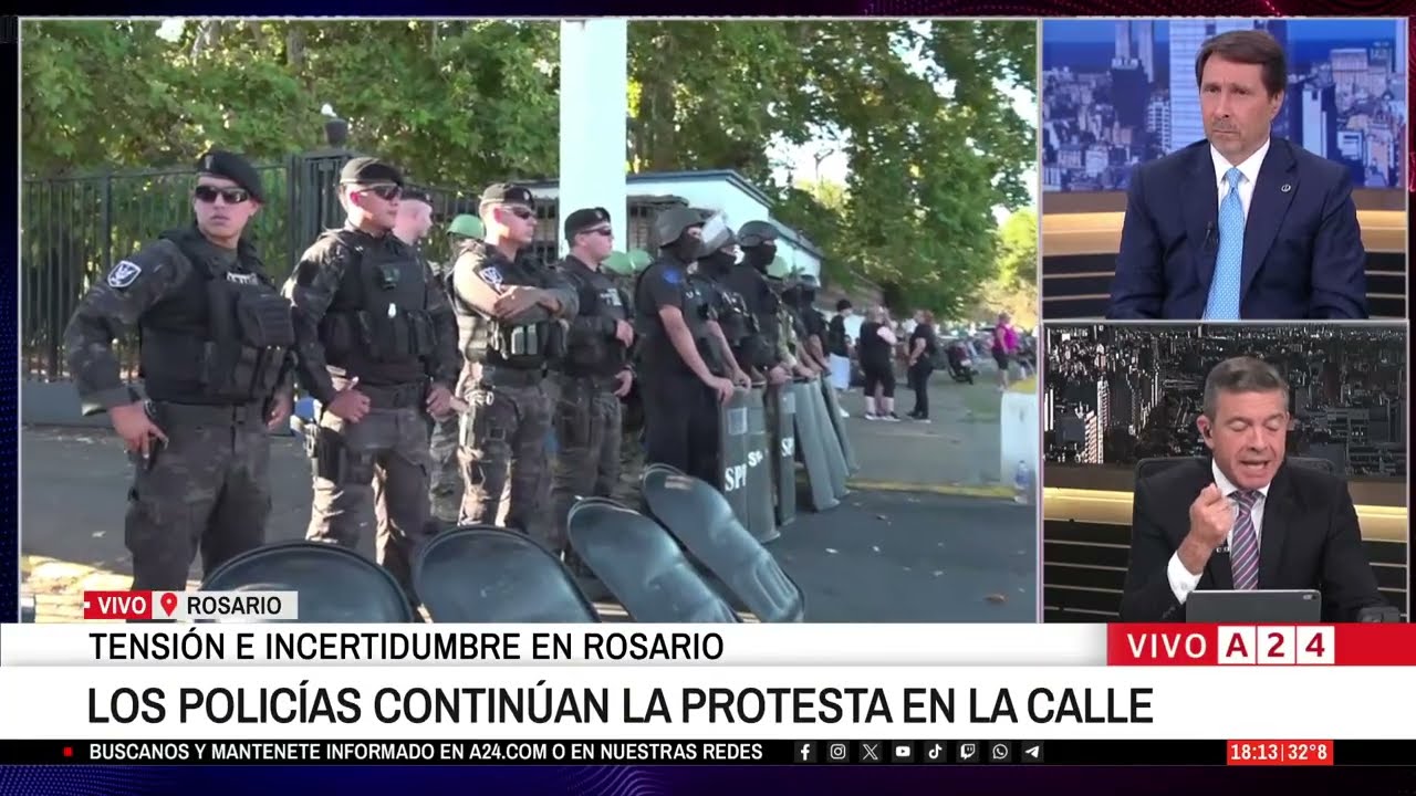 🔴 PROTESTA POLICIAL EN ROSARIO: EL PASE DE FEINMANN Y ROSSI
