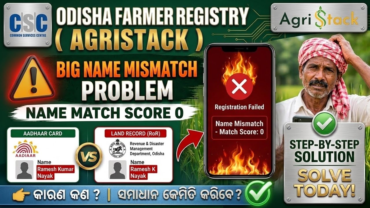 Agristack Registration Full Process | All Error Problem Solution | CSC Odisha 2026