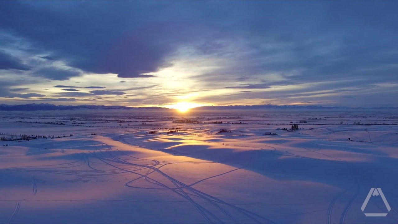 Montana Winter Sunset - 15 Second Drone Video [HD]