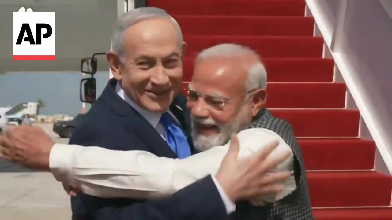Netanyahu greets Modi with a hug as India's PM arrives in Israel