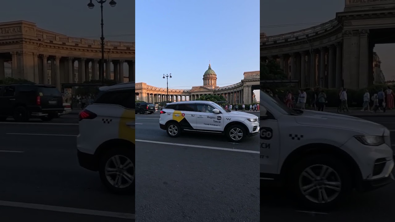 🔥🚦Hot Evening High Traffic at Nevsky Street👀View on Kazan⛪Cathedral in St. Petersburg 