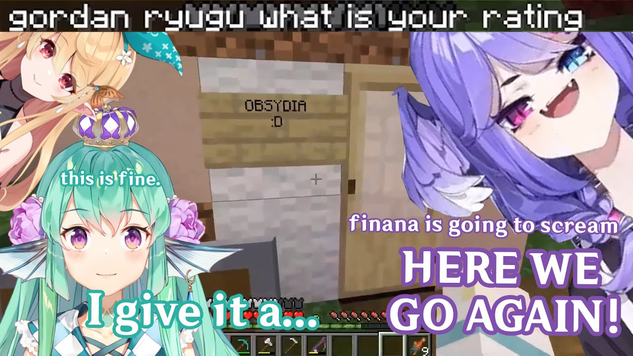 Finana's Reaction to Selen's C̴̮̽̐U̴͍͝R̶̻͔͐̋S̷̝͕̅E̸̡͊D̴̺̎̕ House in NIJISANJI MINECRAFT WORLD SERVER