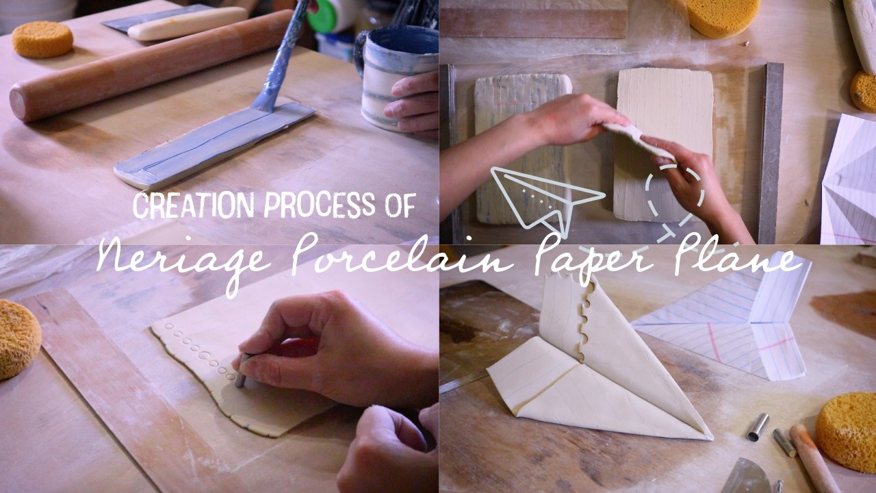 Making Process of Origami Porcelain: Notepad Paper Plane