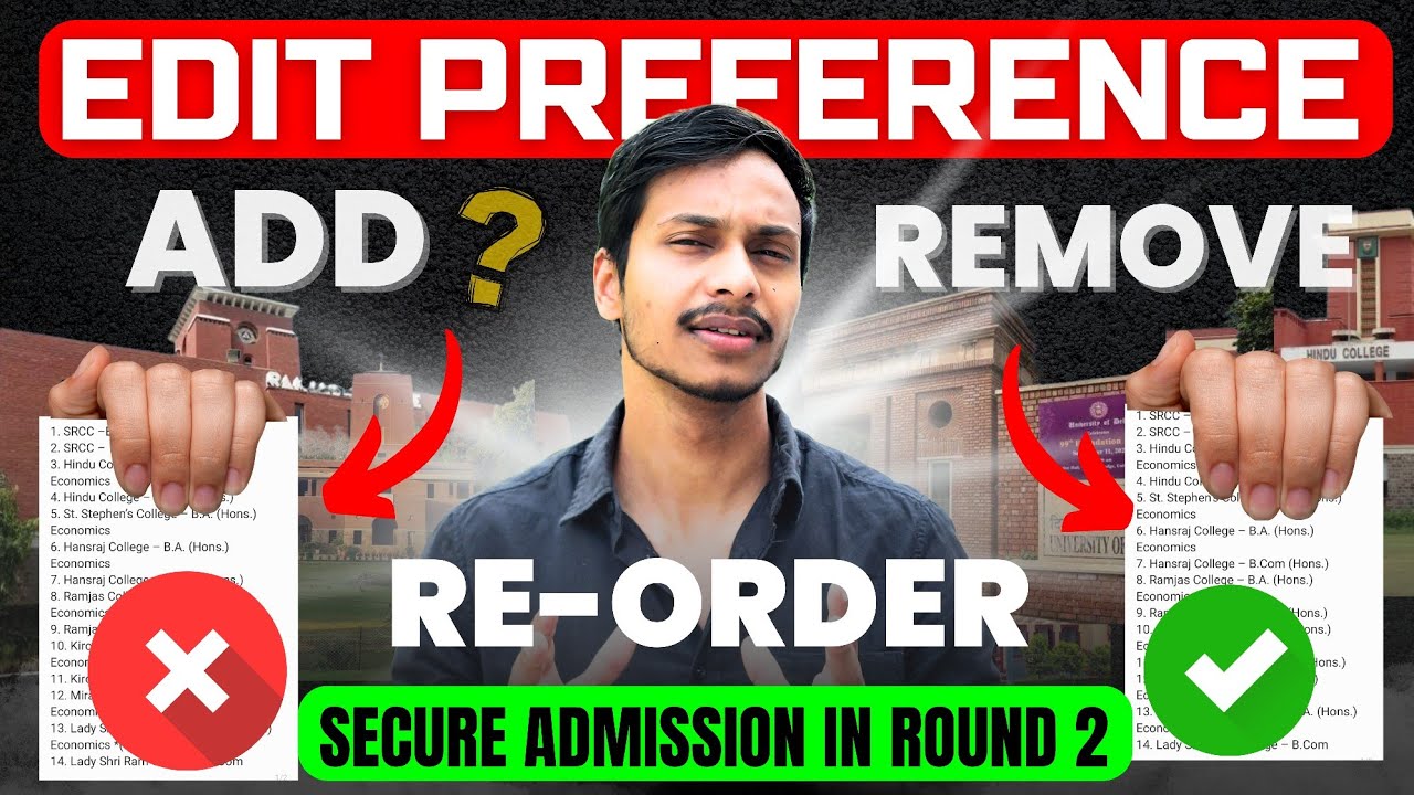Edit Your Preference After ROUND 1 | How to edit Preference After DU CSAS PHASE 3 REORDER Preference