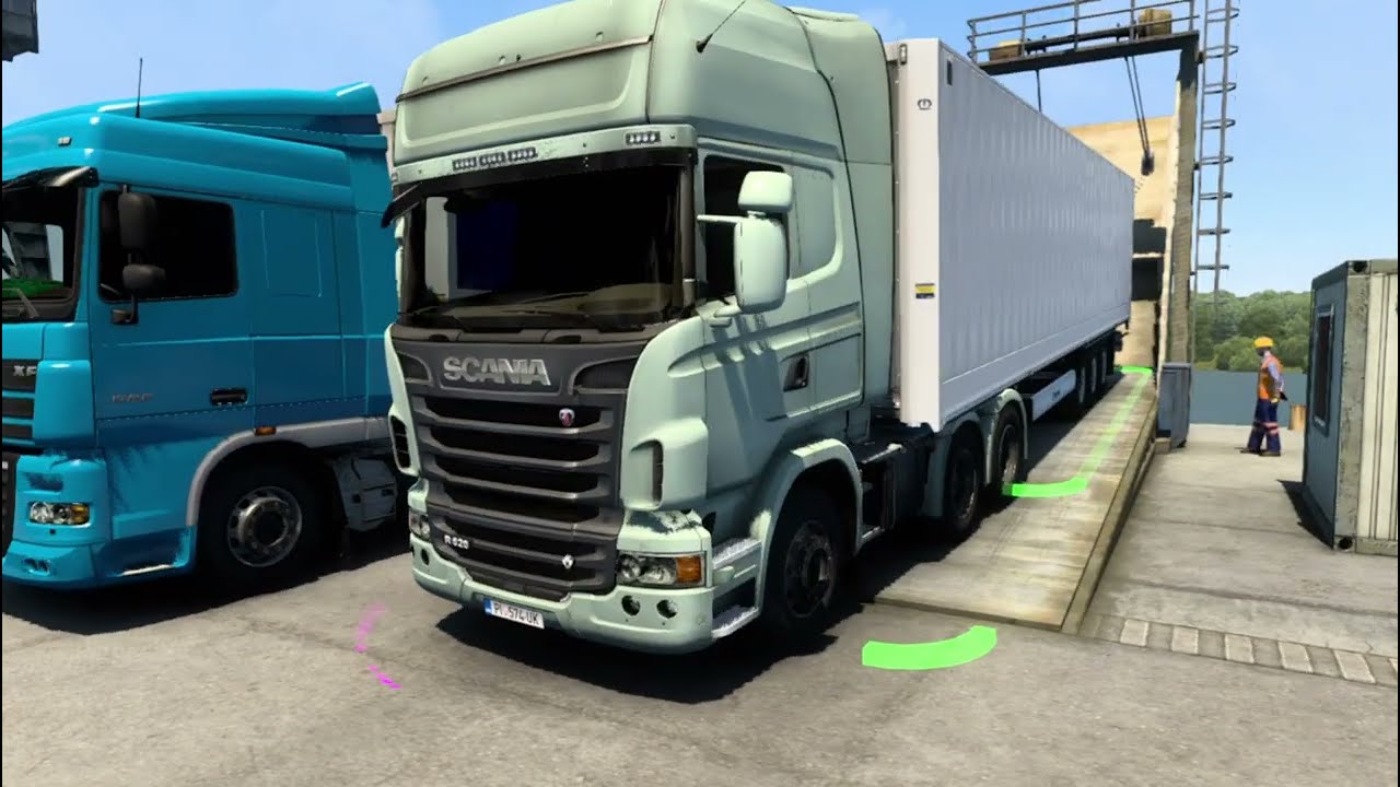 Parking a Truck in a Tight Spot &ndash; Precision Driving in ETS2