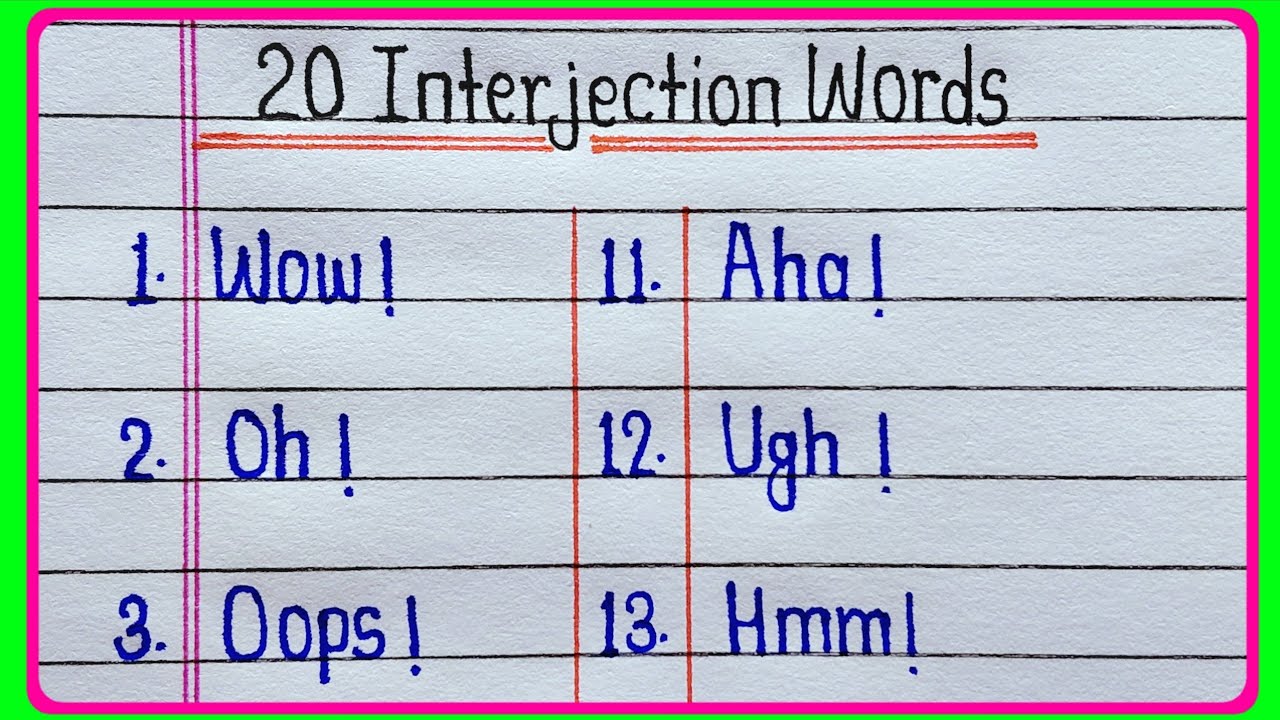 20 Interjection Words || Examples of Interjection || 20 Interjection || English Grammar 