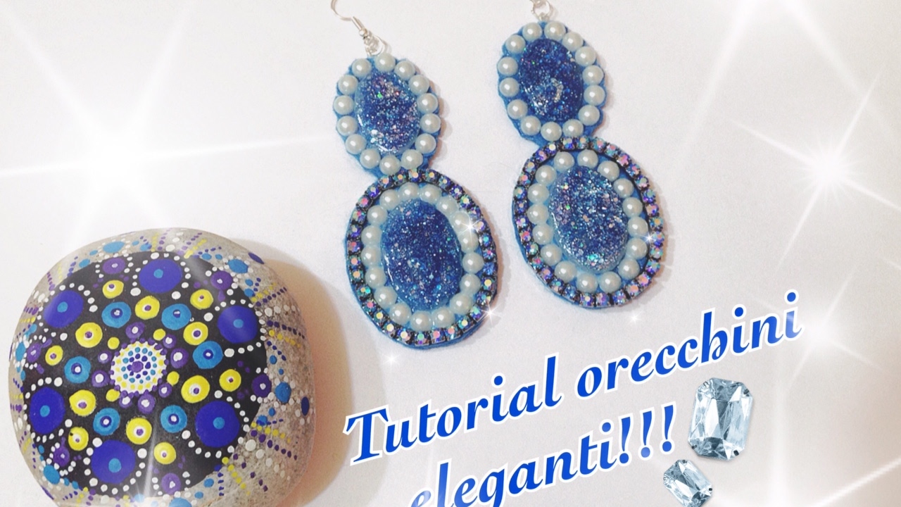Tutorial orecchini eleganti | + Cabochon in colla a caldo | Diy earrings | Tutorial pendientes |