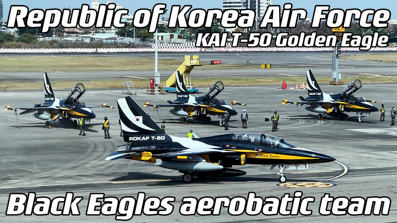 2023.02.16 台灣 高雄 高雄國際機場 韓國空軍 黑鷹飛行表演隊 Taiwan Kaohsiung ROKAF KAI T-50 Golden Eagle Black Eagles KHH