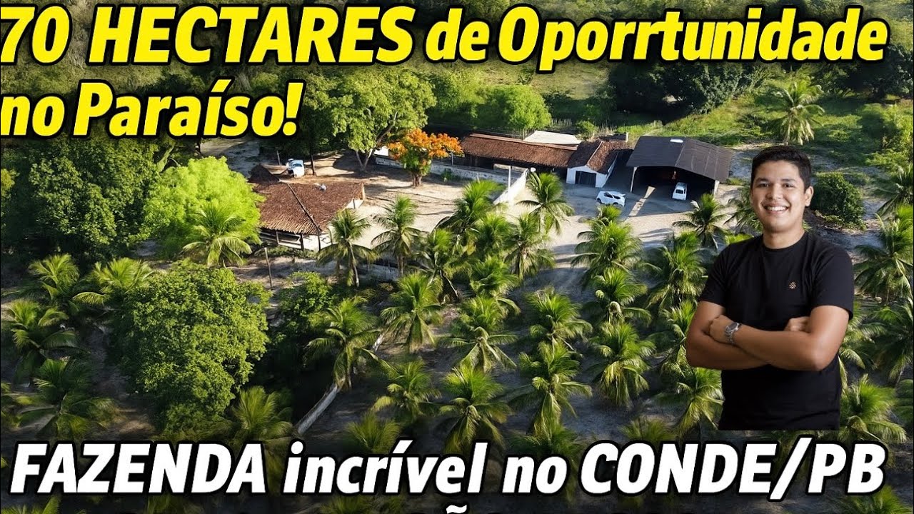 70 HECTARES de Oportunidade no Paraíso! Fazenda incrível no Conde/PB a 25min de João Pessoa! 🌴🏡