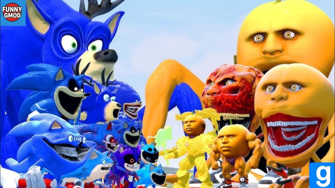ALL SHIN SONIC TAPES FAMILY VS ALL 99 NIGHTS IN THE FOREST THE DEER AND MORE in Garry's Mod!