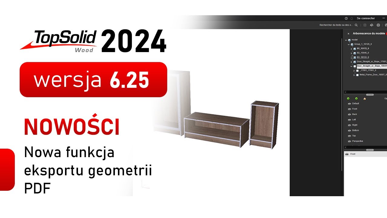TopSolid Wood 2024 | 6.25 | Nowa funkcja eksportu geometrii PDF