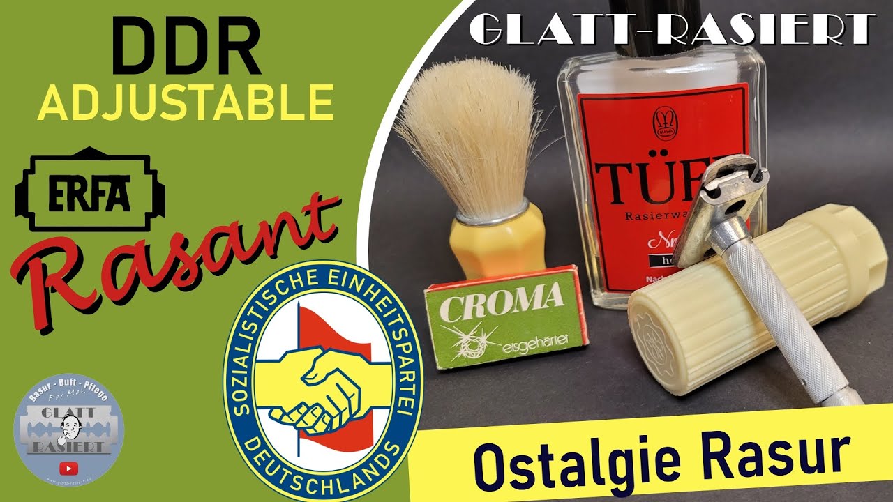 DDR ADJUSTABLE ERFA RASANT ║ Ostalgierasur / Rasierhobel / Nassrasur // GLATT - RASIERT
