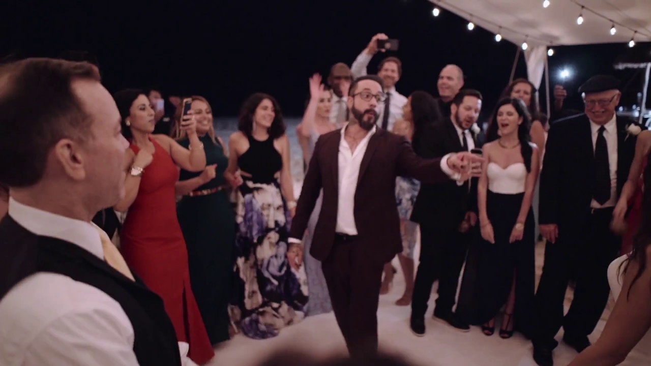 BACKSTREET BOYS AJ MCLEAN  Leads Wedding Guests in 