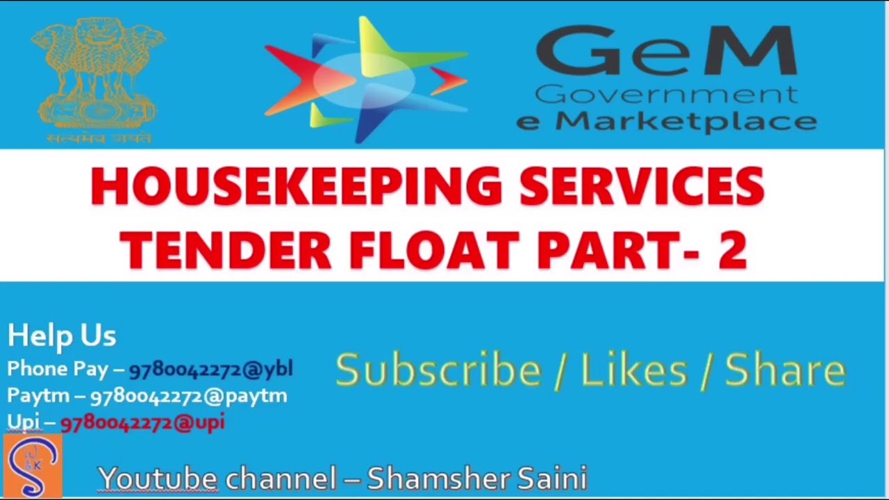 Housekeeping Service Terms & Conditions / Tender Float on GeM Portal - Video Part 2