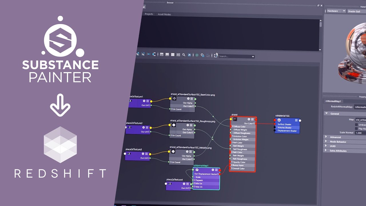 Substance Painter to Redshift Workflow