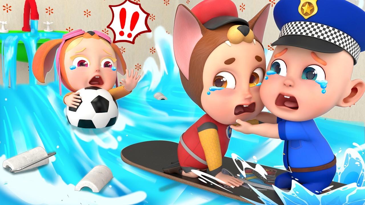 Flood Rescue Mission 🌊🚔 | Police Rob Saves Soo and Hank | Rosoo Nursery Rhymes & Kids Songs