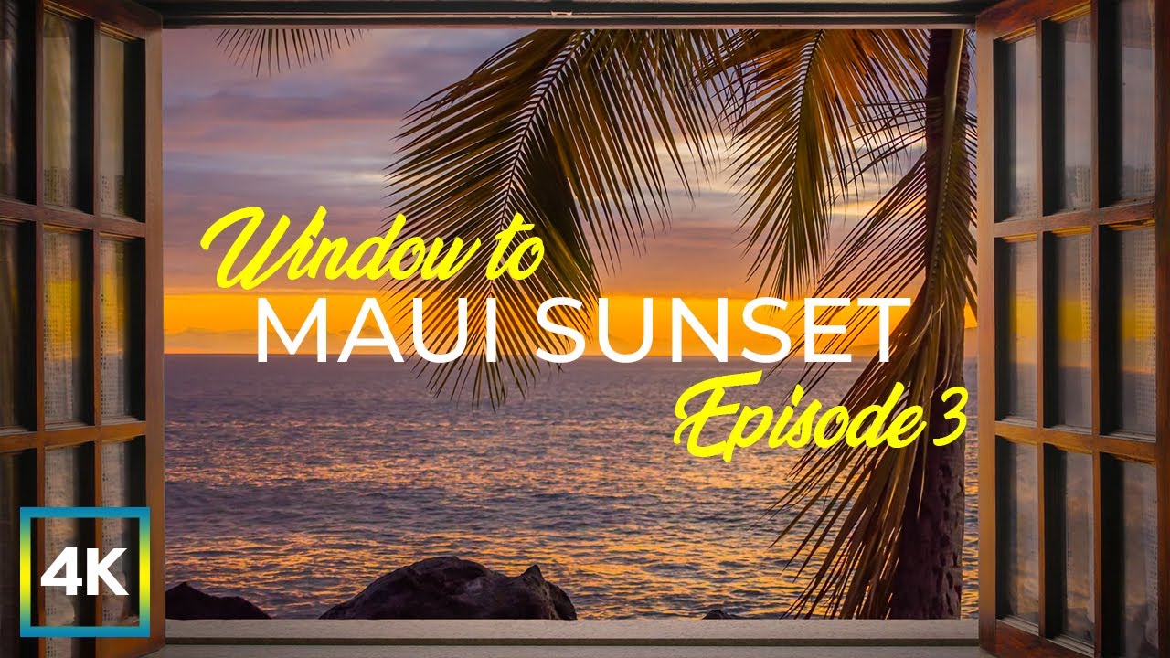 8 HRS Peaceful Window View to Maui, Hawaii - Relaxing Atmosphere of Ocean Sunset + Waves Sound - #3