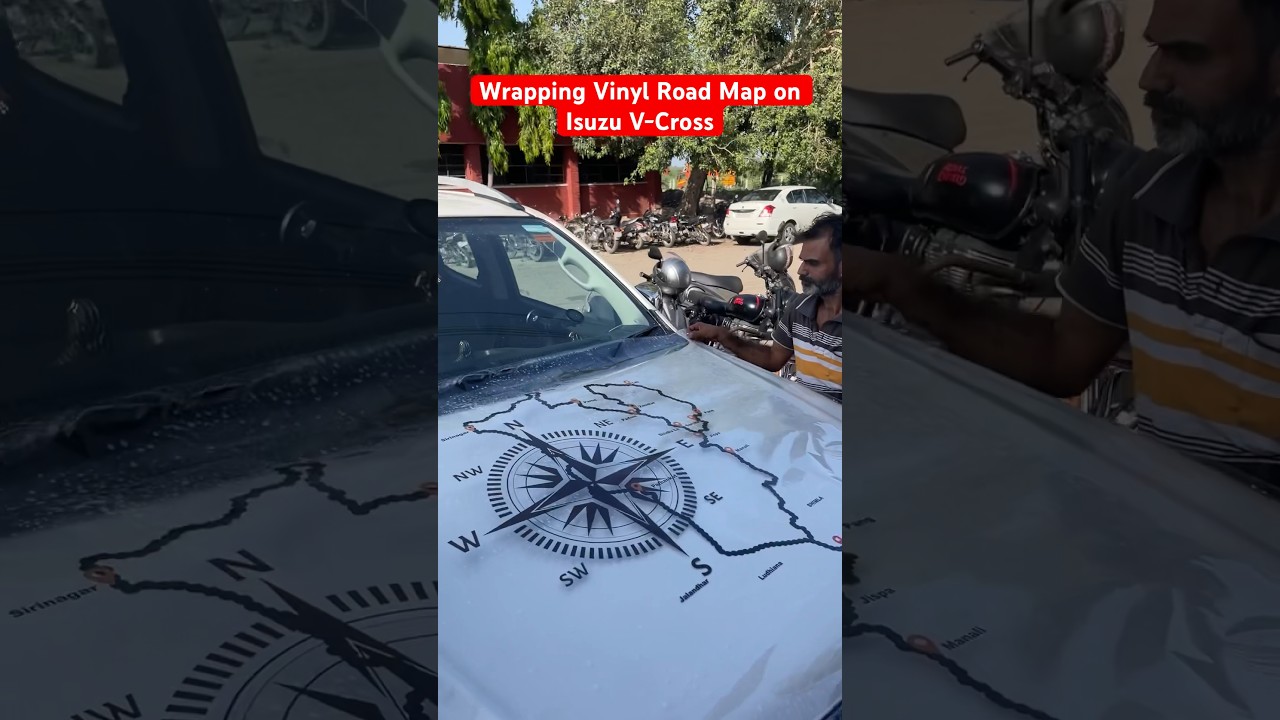 Wrapping Vinyl Road Map On Isuzu V-Cross. #isuzuvcross #isuzu #wrapping #roadmap #vinyl #viral
