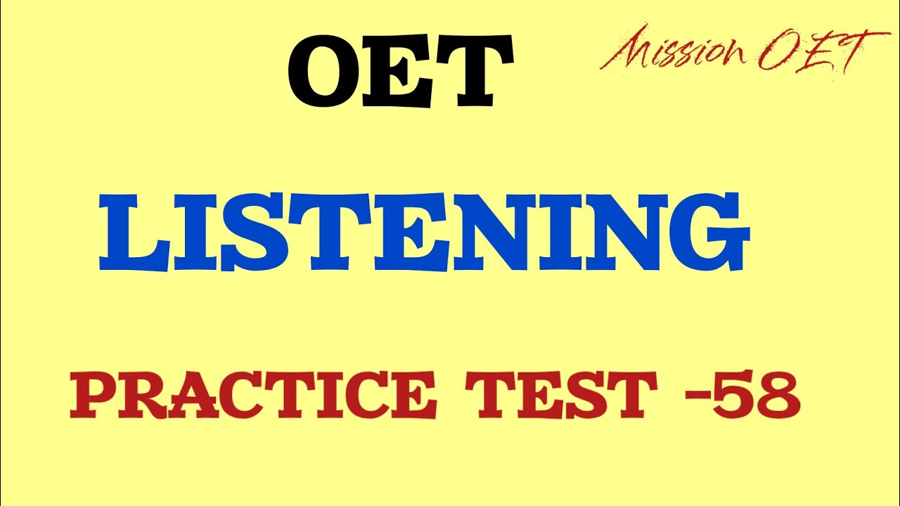 OET LISTENING | #oetexamtopics #oet #oetlistening #oetexam