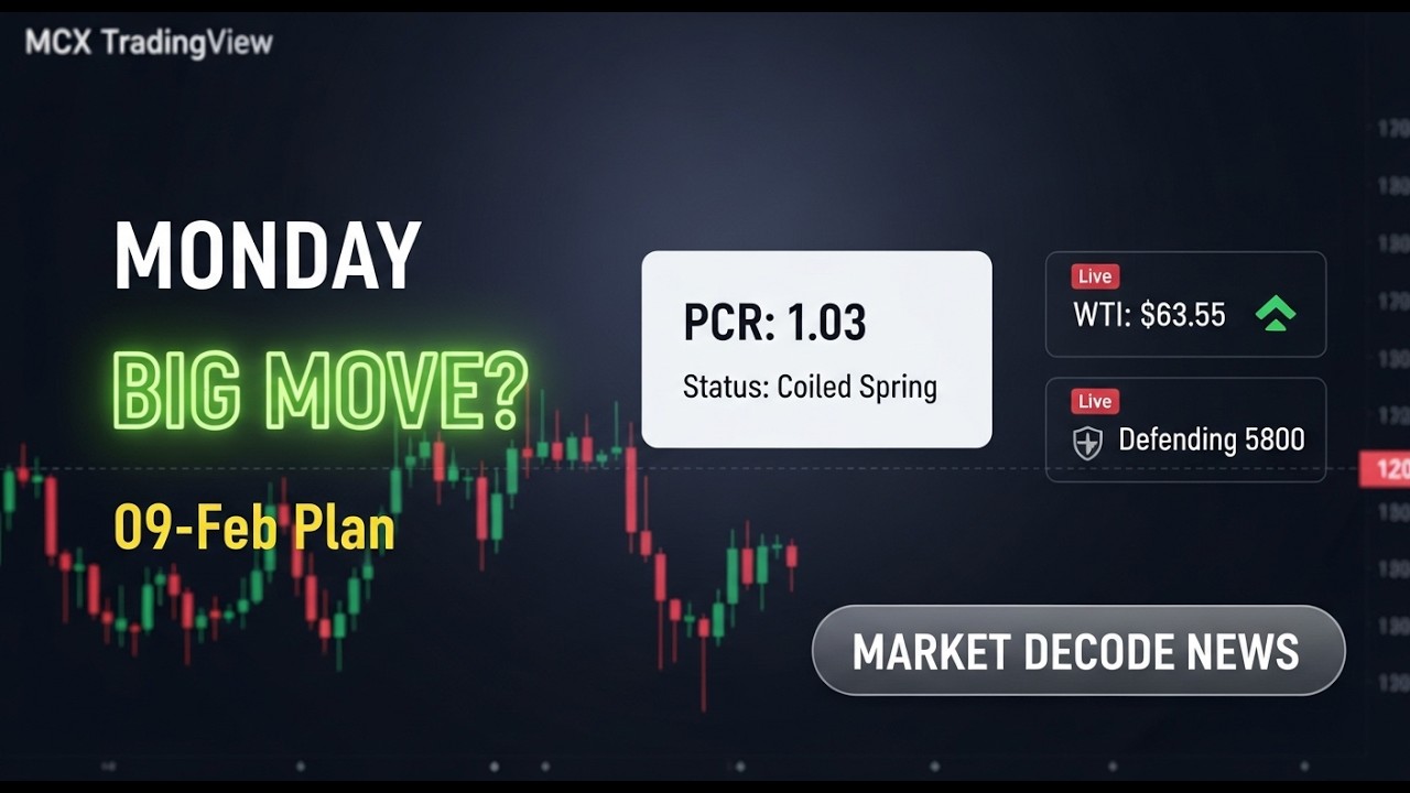MCX Crude Oil Analysis: Monday 09 Feb | PCR 1.03 Hidden Logic | SMC/ICT Plan #mcx  #crudeoil