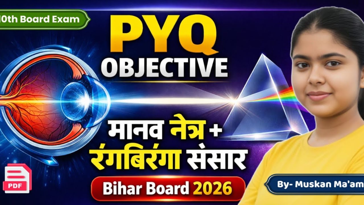 मानव नेत्र एवं रंगीन संसार | PYQ Objective | Bihar Board Class 10 Physics 2026