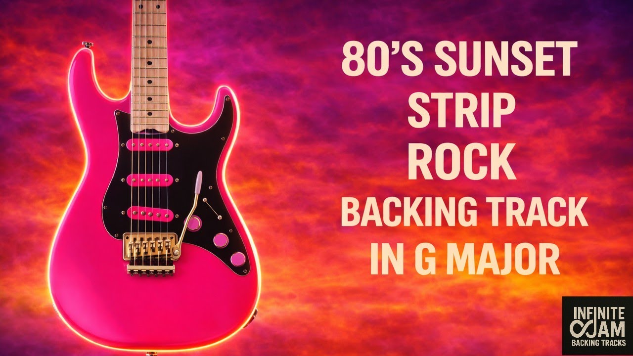 80's Sunset Strip Rock Backing Track in G Major - Guitar Jam 120BPM