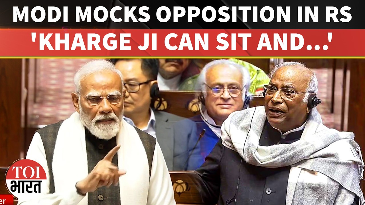 'Kharge Can Sit And Shout': PM Modi Mocks Opposition Protest During Rajya Sabha Speech Amid Walkout