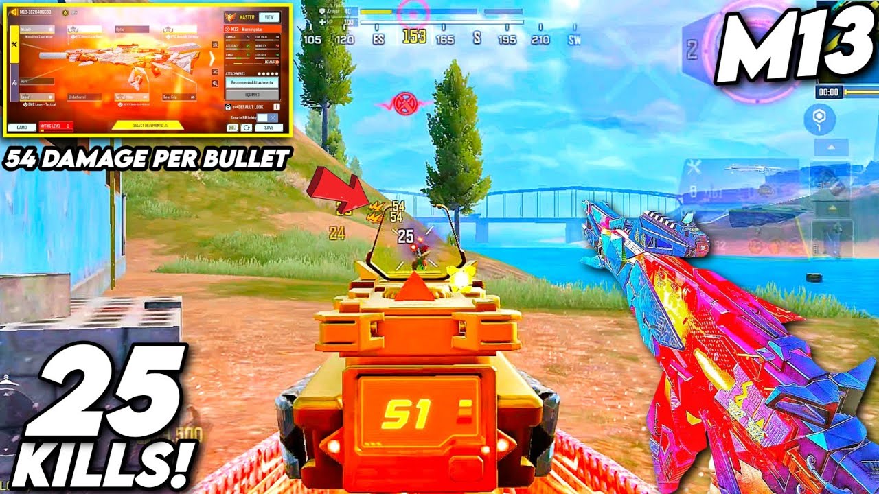 25 KILLS with NO RECOIL + FAST KILLING | BEST M13 GUNSMITH CODM BR | M13 GUNSMITH BR
