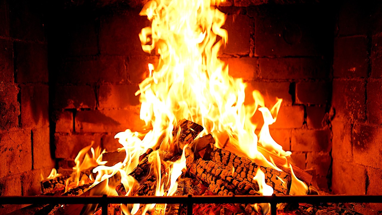 Cozy Fireplace 4K (12 HOURS). Fireplace with Crackling Fire Sounds. Fireplace Ambience