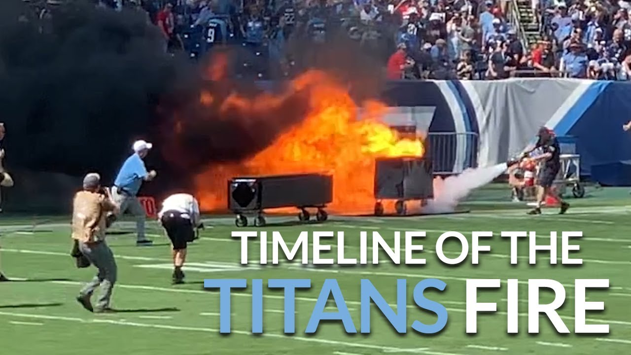 Fire at the Titans Colts game 4K - Nissan Stadium Nashville