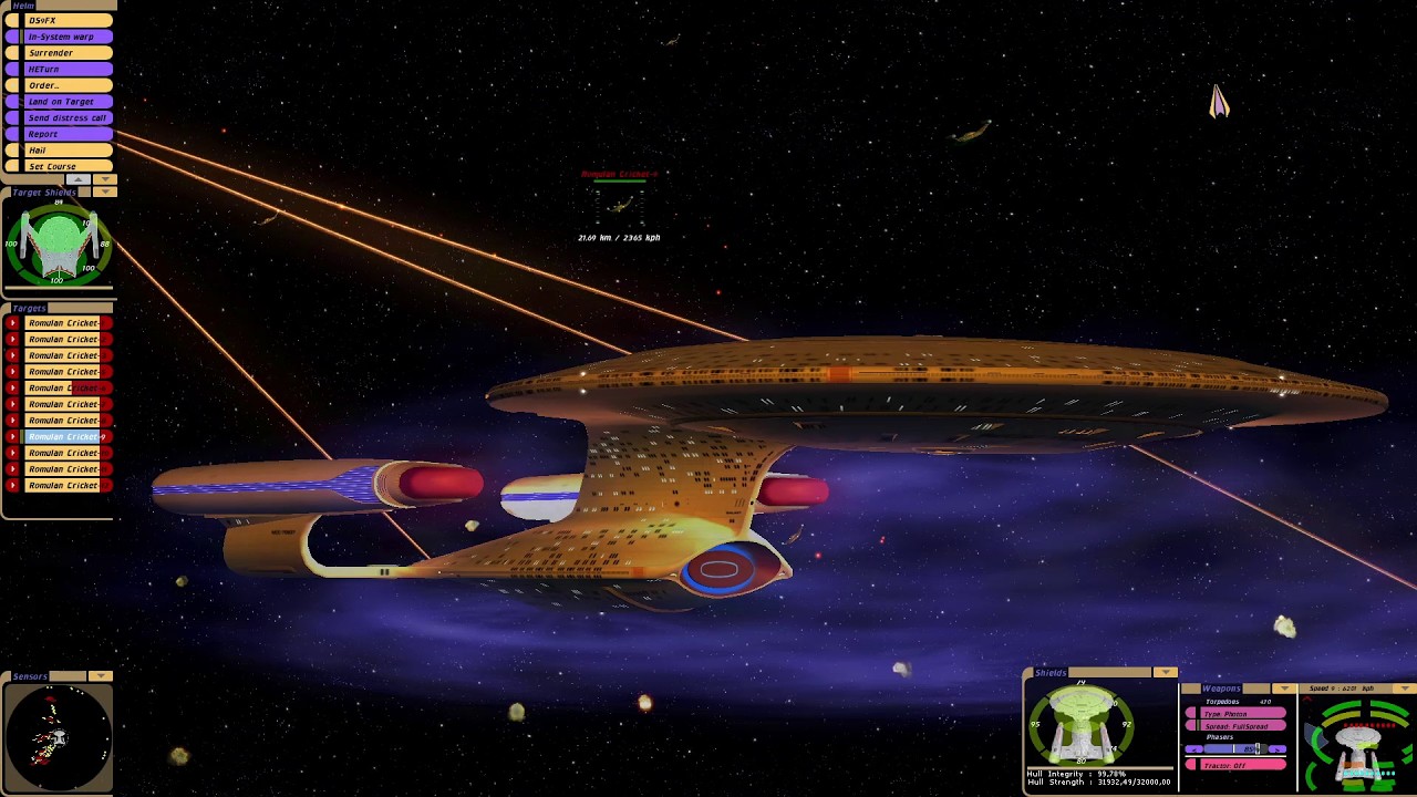 USS Galaxy vs Romulan Cricket Armada | KM | Star Trek Bridge Commander