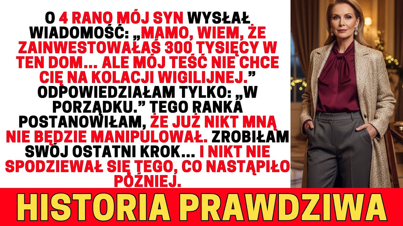 Mamo, mój teść nie chce cię na świętach.” Następnego dnia wszyscy zamilkli.