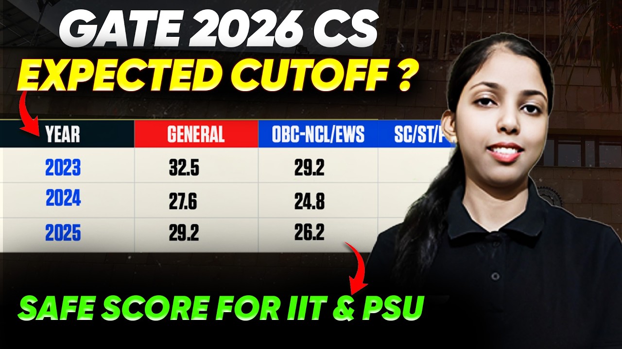 GATE 2026 CS Expected Cutoff ? Safe Score for IIT & PSU By Sweta Ma'am