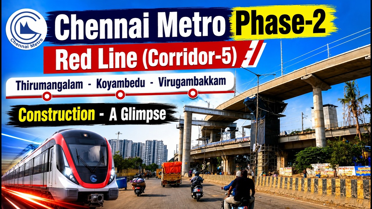 🔴 Chennai Metro Phase 2 | Red Line (Corridor-5) Construction - A Glimpse