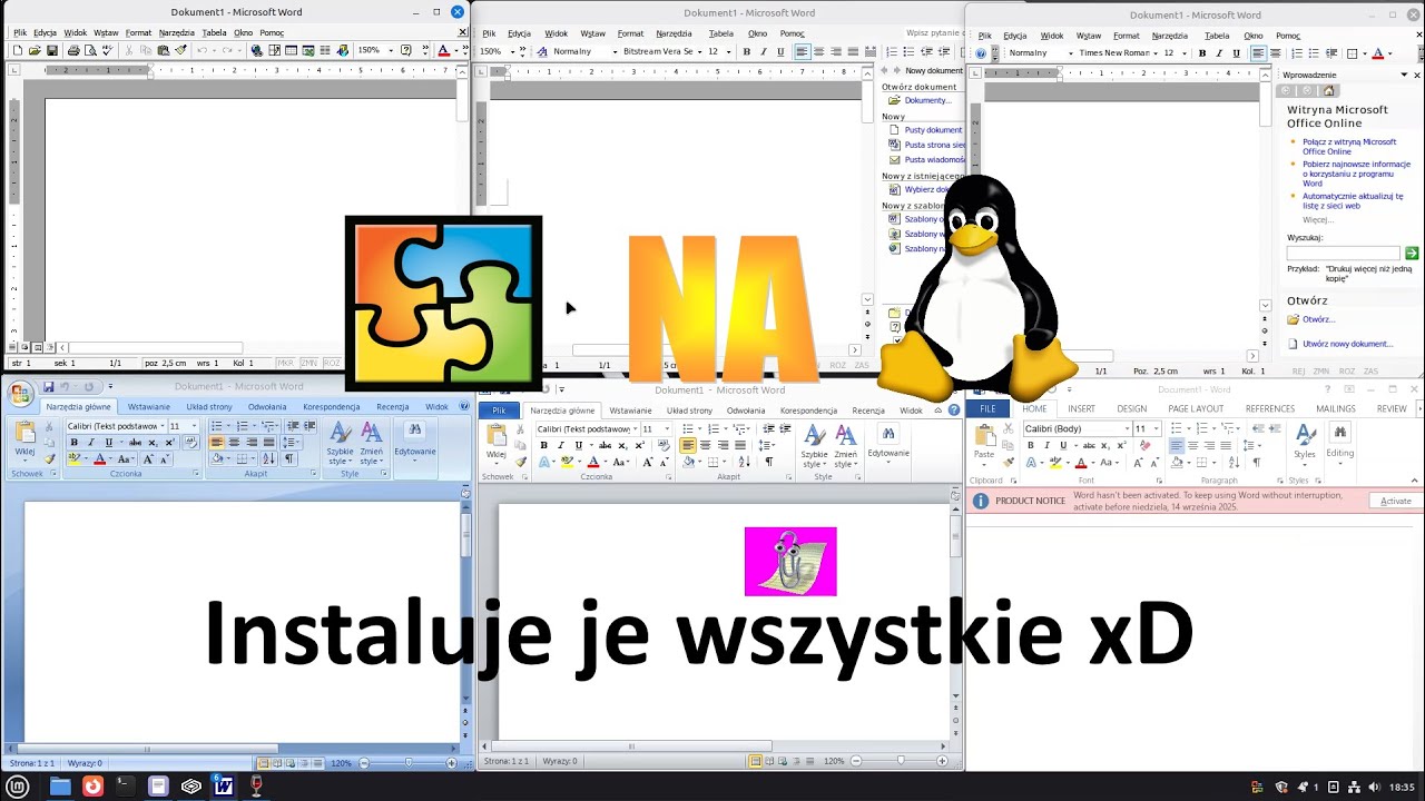 Microsoft office na linuxie (Instaluje je wszystie xD)