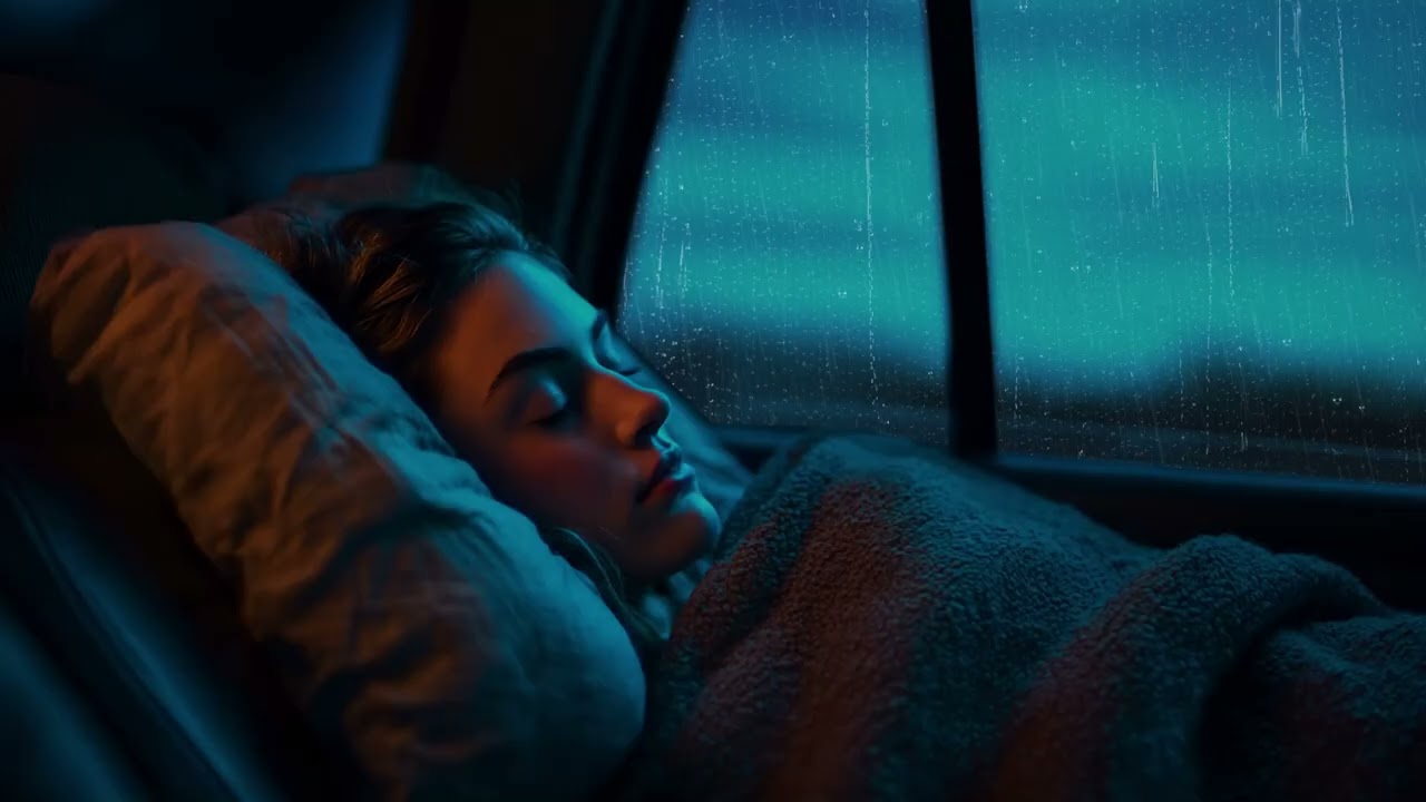 Relax Your Mind with Heavy Rain & Thunder Surrounding Car in Night Storm