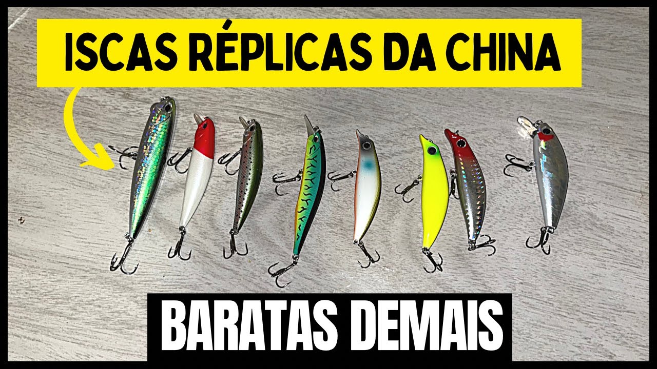 Review das iscas artificiais Réplicas TOP que comprei da China - Paguei menos de R$ 13,00