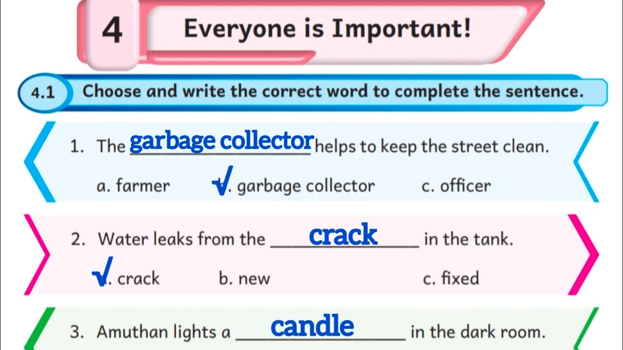 EE 5th std English Term 3 unit 4 workbook answers/ unit 4 Everyone is important workbook answer 2025