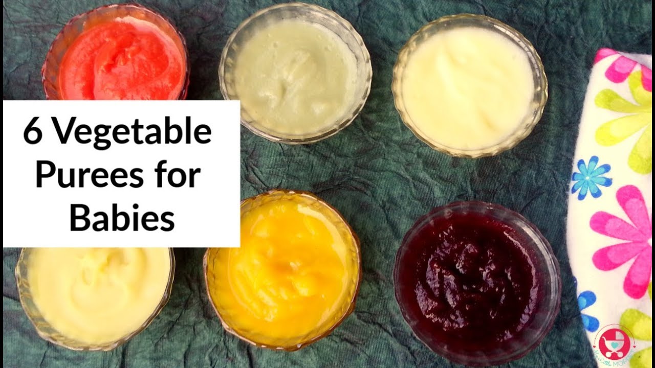 6 Vegetable Puree for 6 month old baby | Homemade Baby Food Puree Recipes 6-12 Month Baby