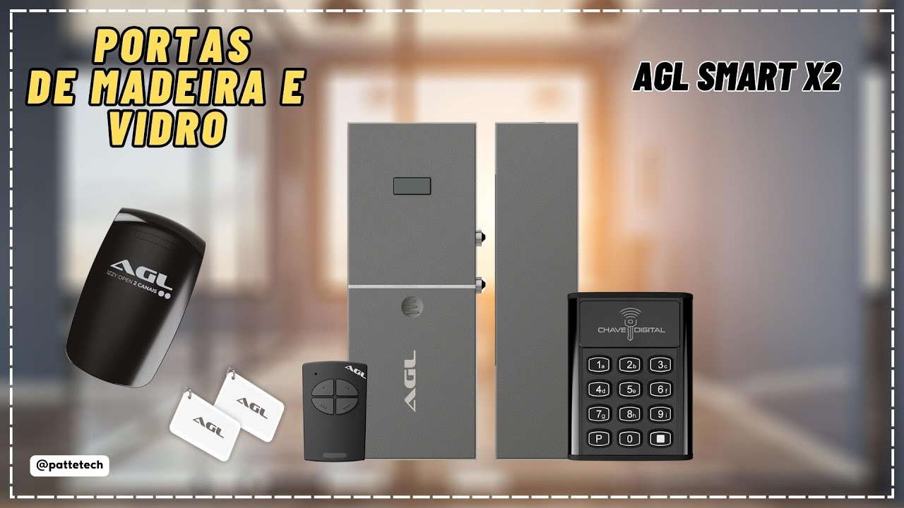 FECHADURA DE SOBREPOR PARA PORTAS DE VIDRO E MADEIRA AGL 433MHZ E MÓDULO IZZY OPEN WIFI TUYA E ALEXA