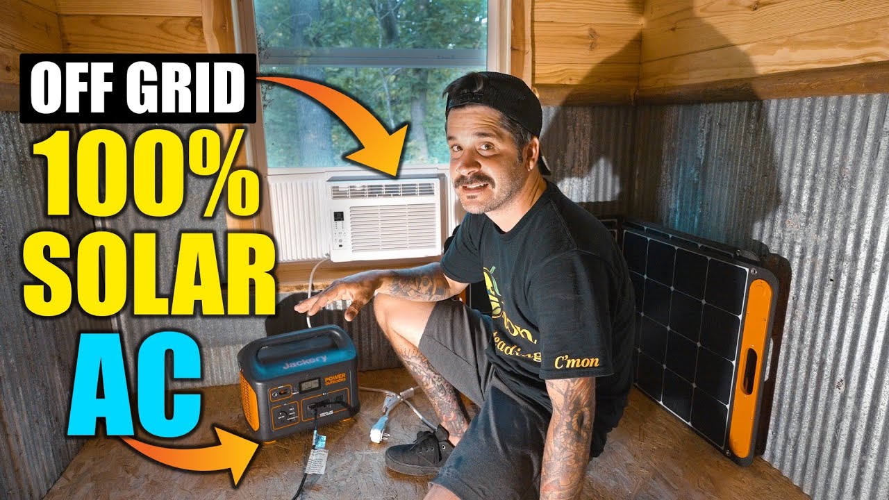 Off Grid AC / SOLAR / TINY HOUSE! Powered By Jackery 1000