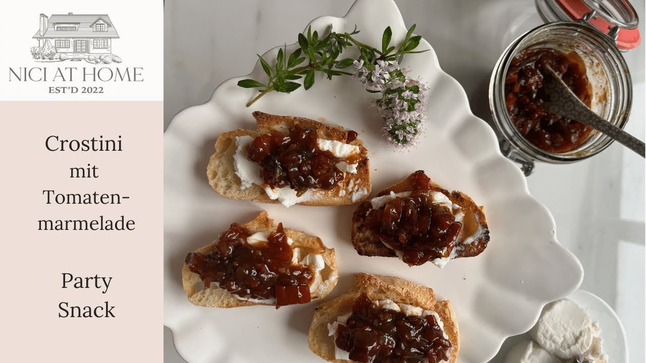 Crostini mit himmlischer Marmelade aus sonnengetrockneten Tomaten - einfaches Rezept