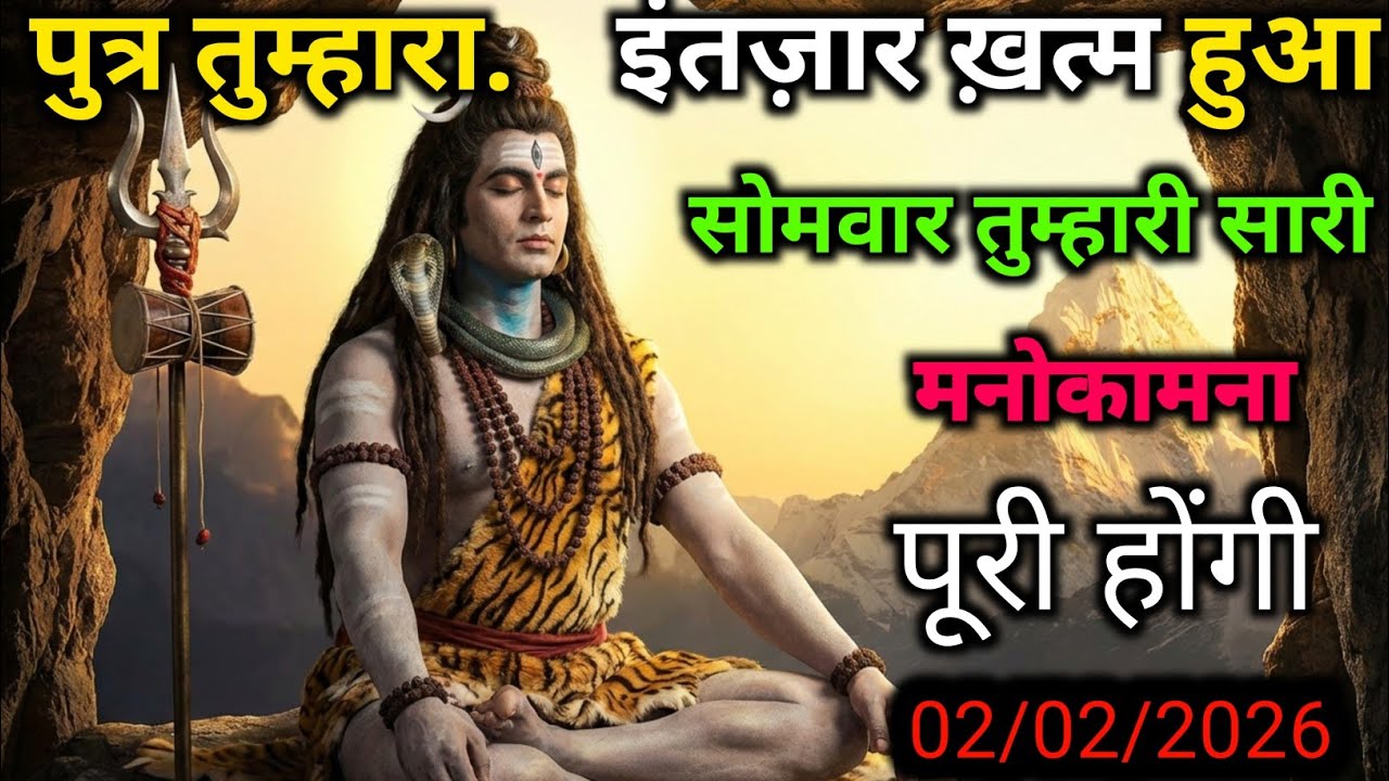 ✅02/02/2026🔱 बेटा तुम्हारा इंतज़ार ख़त्म हुआ🔱💯💞#today Mahadev message#Mahadev ka Sandesh