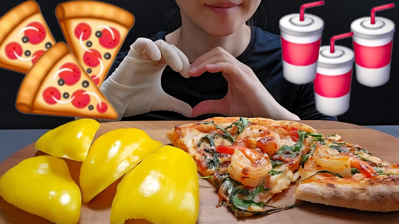 피자 파프리카 먹방 🍕🫑 ASMR pizza & paprika 