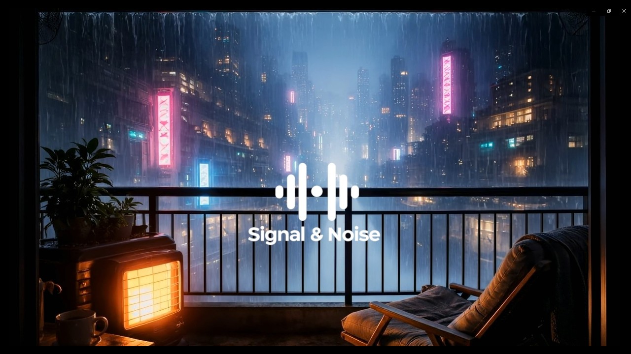 Cyberpunk Balcony 🌧️ Chill Lofi Beats & Heavy City Rain [Study & Code Ambience]